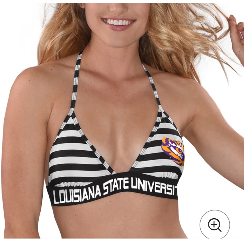 LSU Logo 4Her by Carl Banks Striped Bikini Sz XL